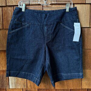 NWT JAG Ainsley Dark Shadow Pull On 8" Denim Bermuda Shorts in Women's 14